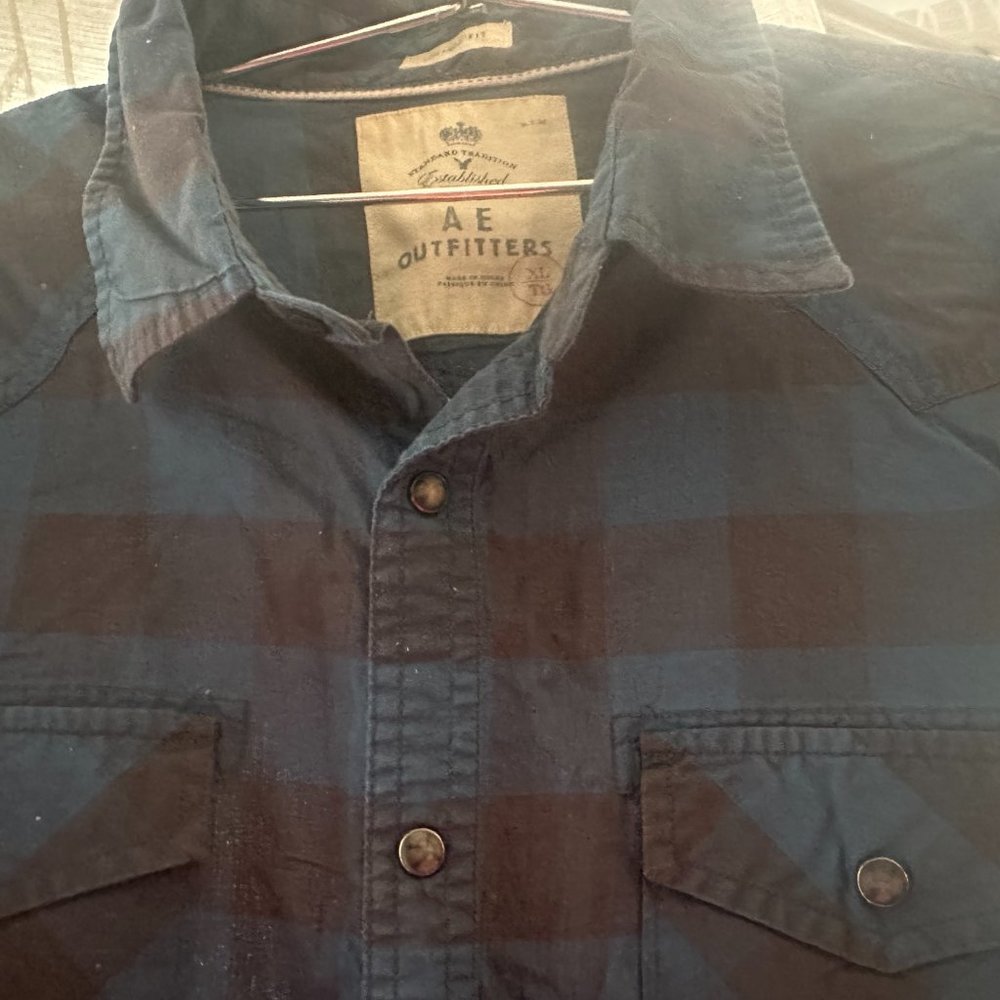 Men's western style American Eagle plaid shirt